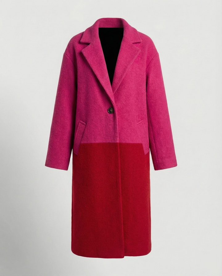 Men's Long Coat, Oversized Winter Coat with Notch Lapel & Pockets