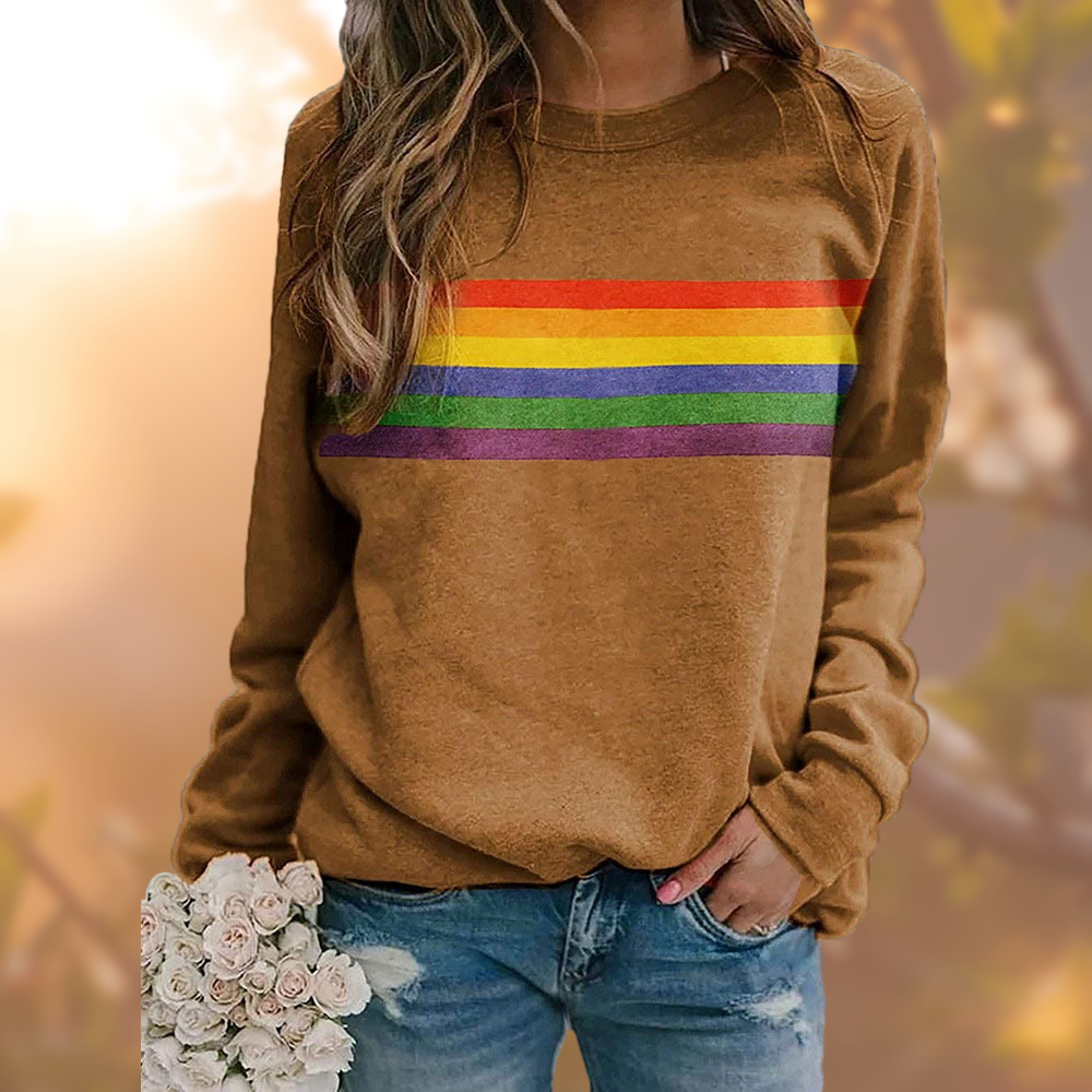 Soft Sweater with Rainbow Pattern