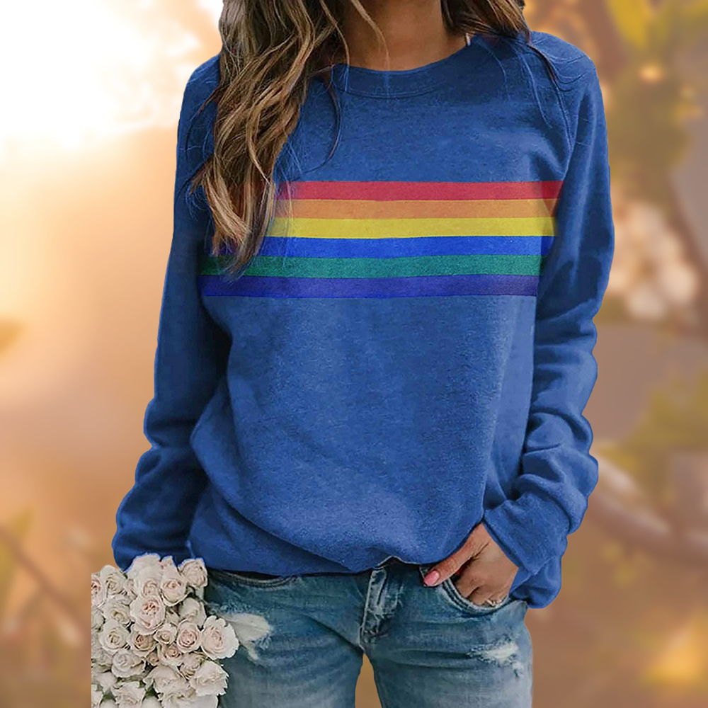 Soft Sweater with Rainbow Pattern