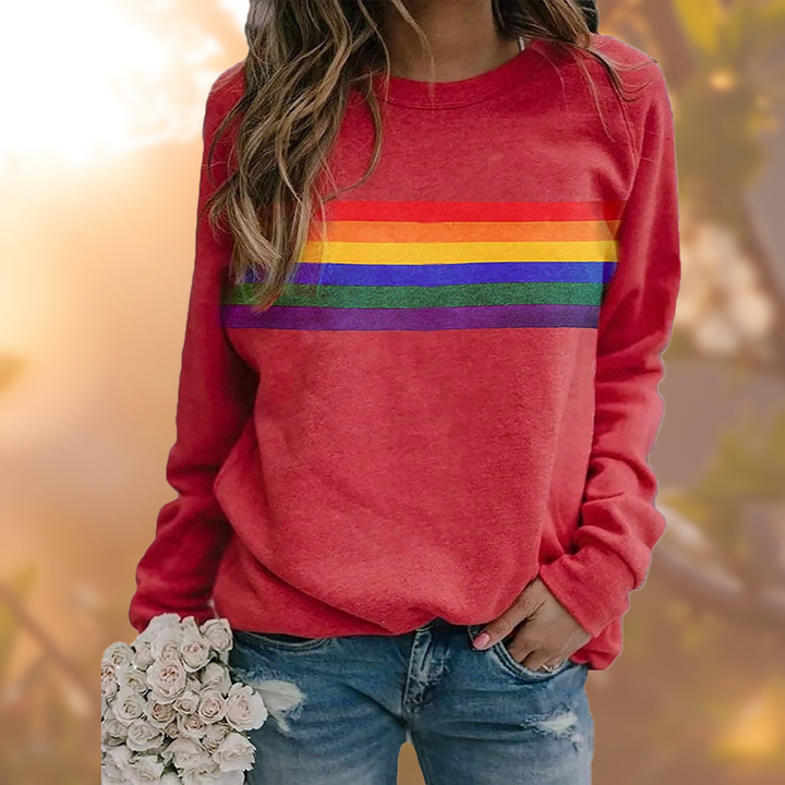 Soft Sweater with Rainbow Pattern