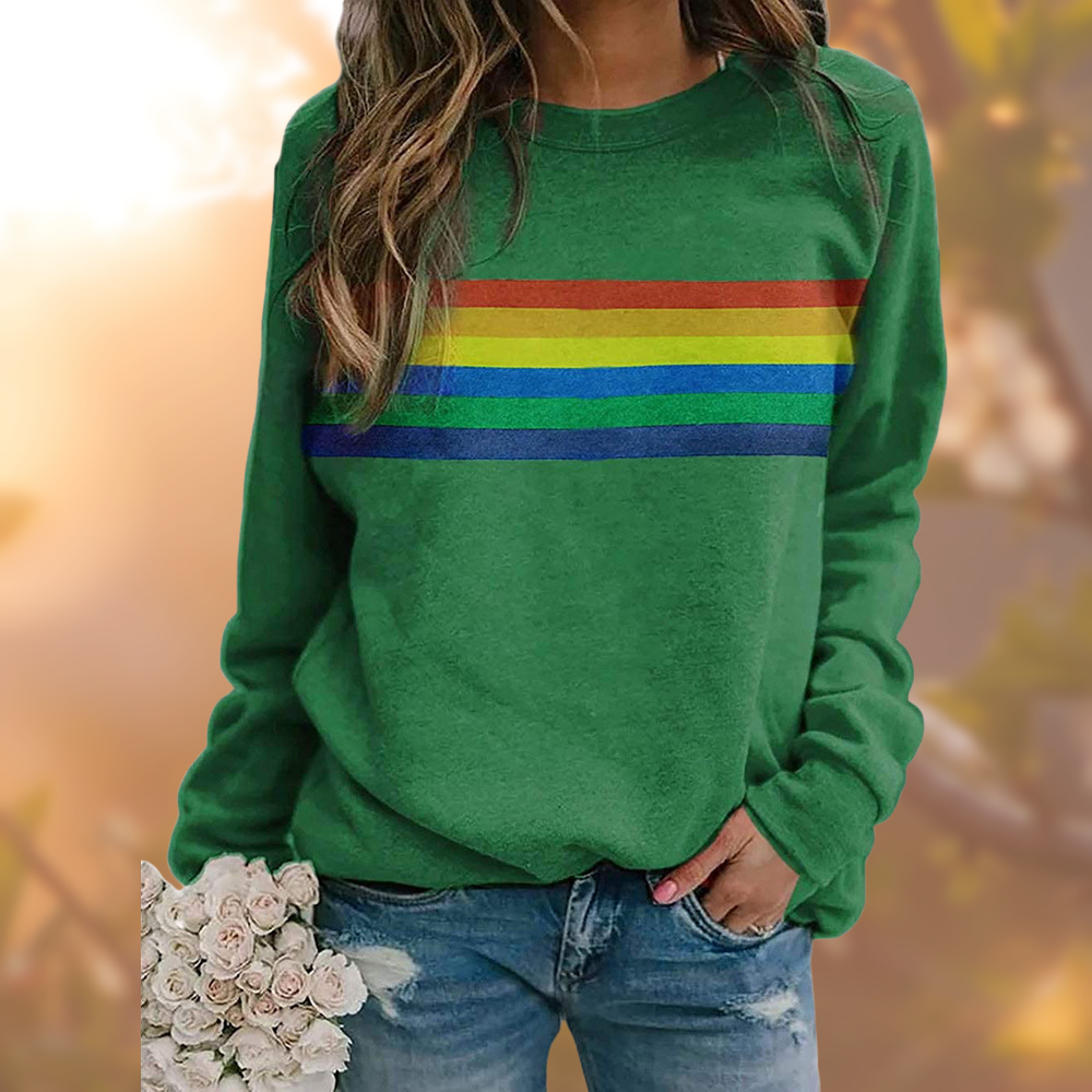 Soft Sweater with Rainbow Pattern