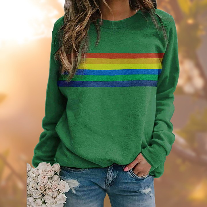 Soft Sweater with Rainbow Pattern