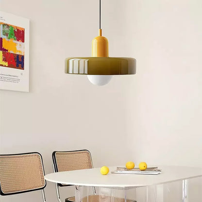 Kiki's Way | Stained Glass Pendant Light – Brass Finish, G9