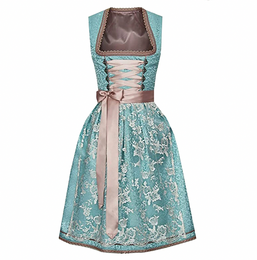 Women's Unique Traditional Bavarian Outfit with Apron, Perfect for Oktoberfest
