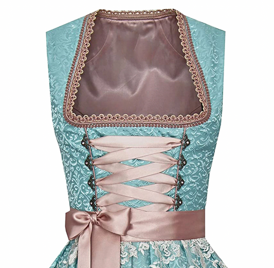 Women's Unique Traditional Bavarian Outfit with Apron, Perfect for Oktoberfest