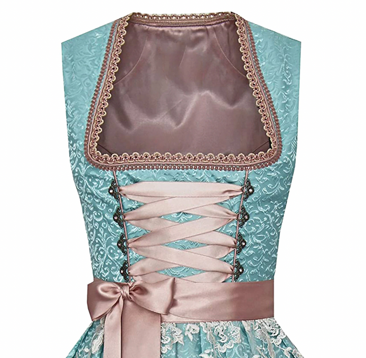 Women's Unique Traditional Bavarian Outfit with Apron, Perfect for Oktoberfest