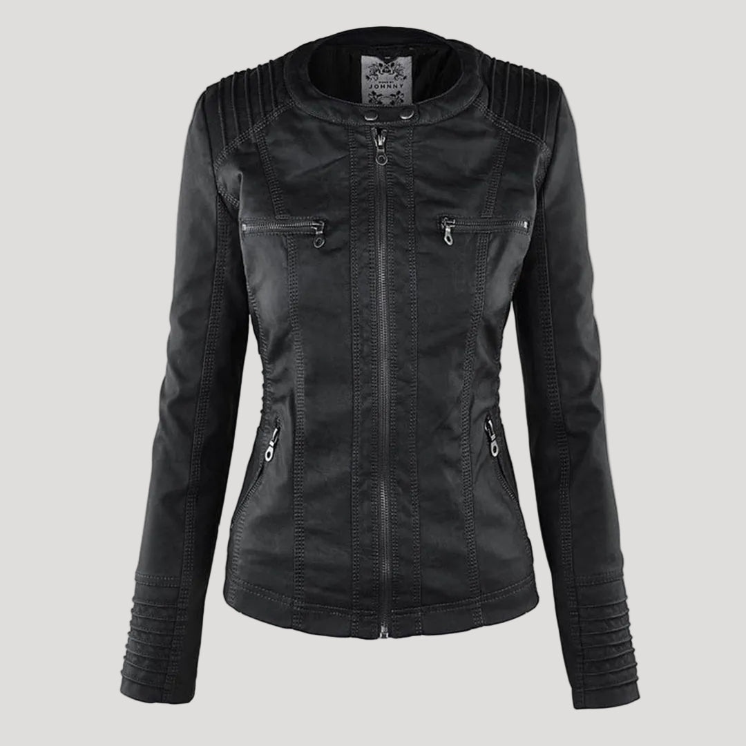 Weatherproof Women's Faux Leather Jacket with Hood