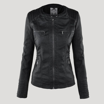 Weatherproof Women's Faux Leather Jacket with Hood