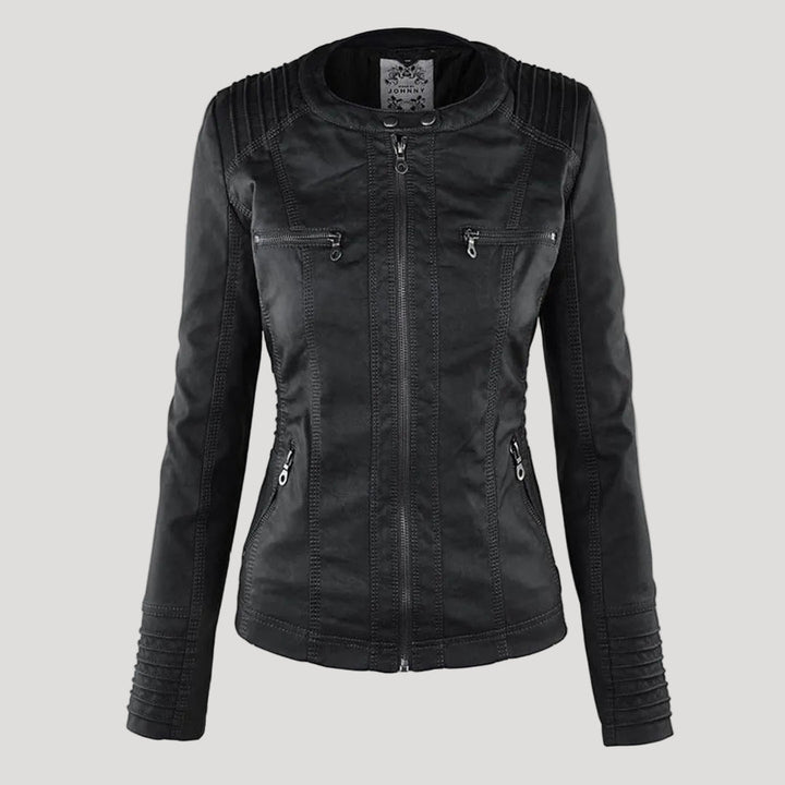 Weatherproof Women's Faux Leather Jacket with Hood