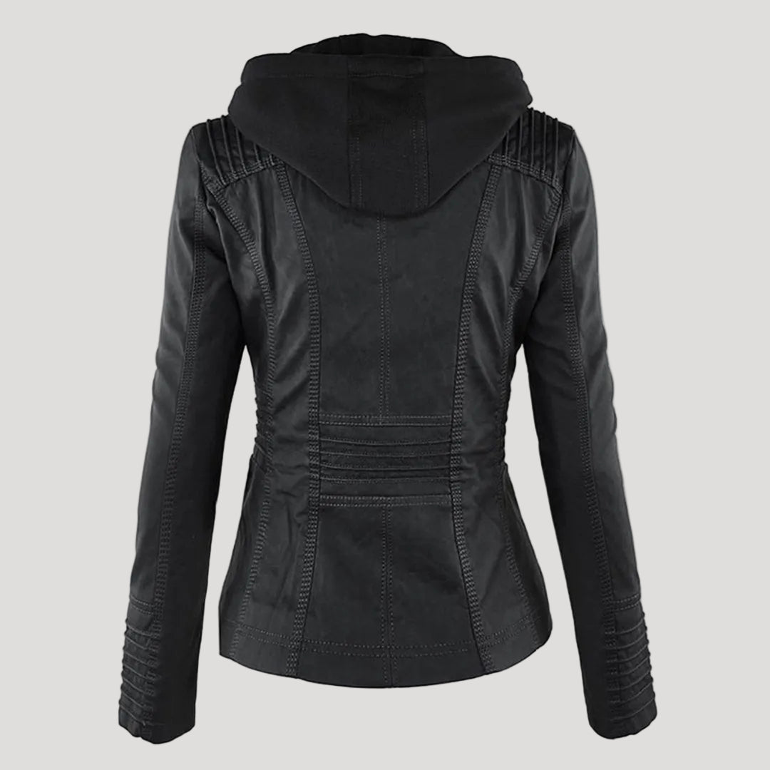 Weatherproof Women's Faux Leather Jacket with Hood