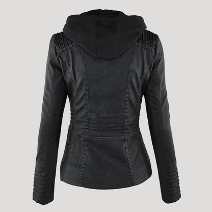 Weatherproof Women's Faux Leather Jacket with Hood