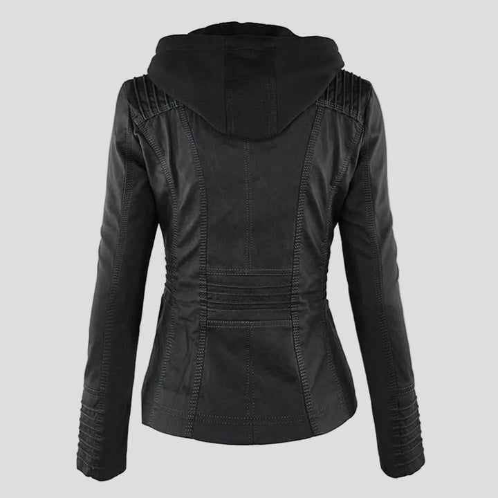 Weatherproof Women's Faux Leather Jacket with Hood