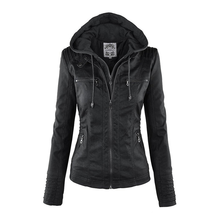 Weatherproof Women's Faux Leather Jacket with Hood