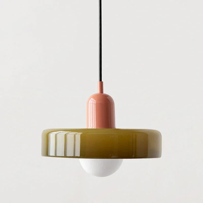 Kiki's Way | Stained Glass Pendant Light – Brass Finish, G9