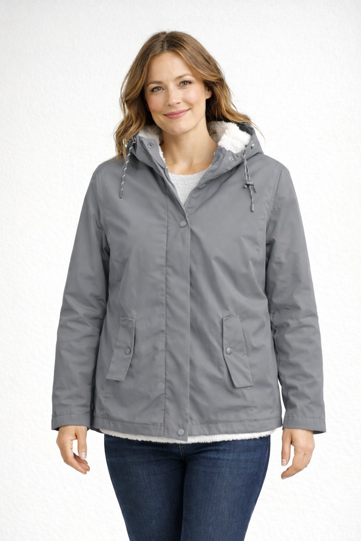 Women's Winter Jacket with Hood and Fleece Lining