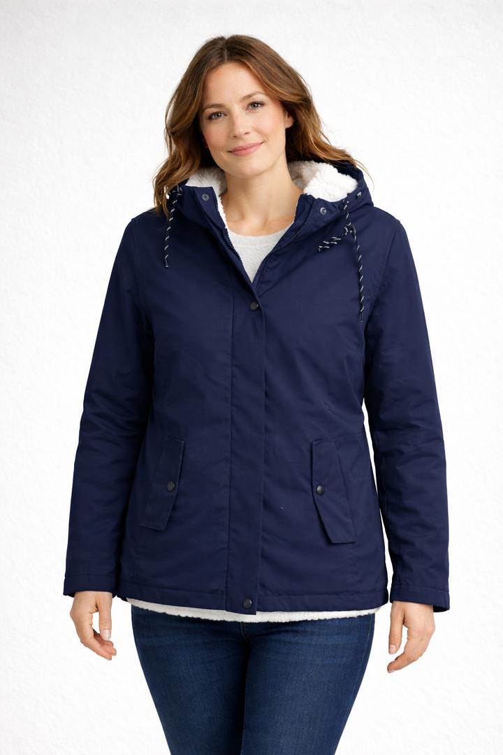 Women's Winter Jacket with Hood and Fleece Lining