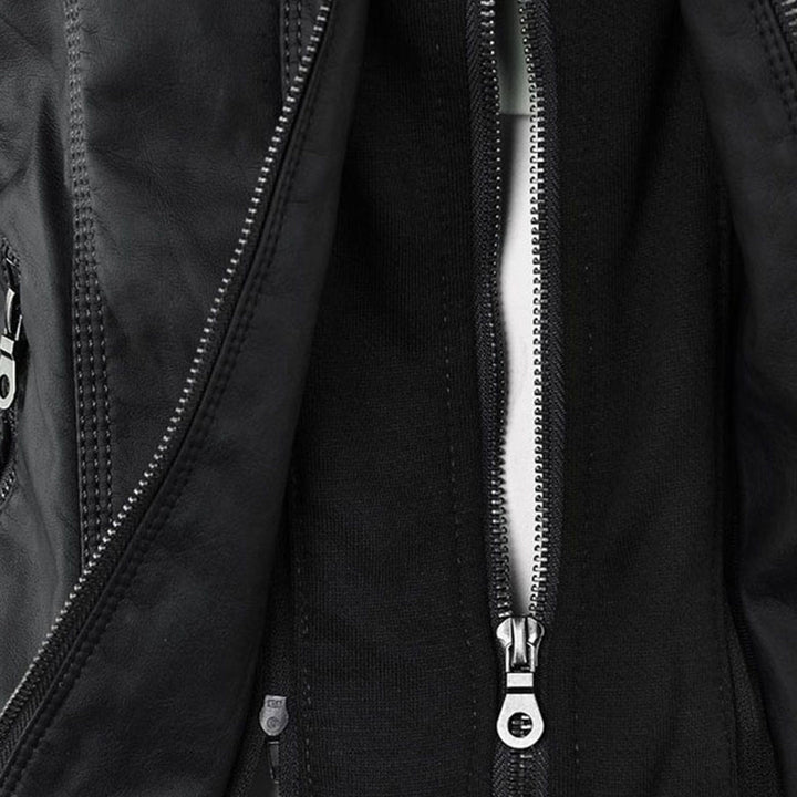 Weatherproof Women's Faux Leather Jacket with Hood
