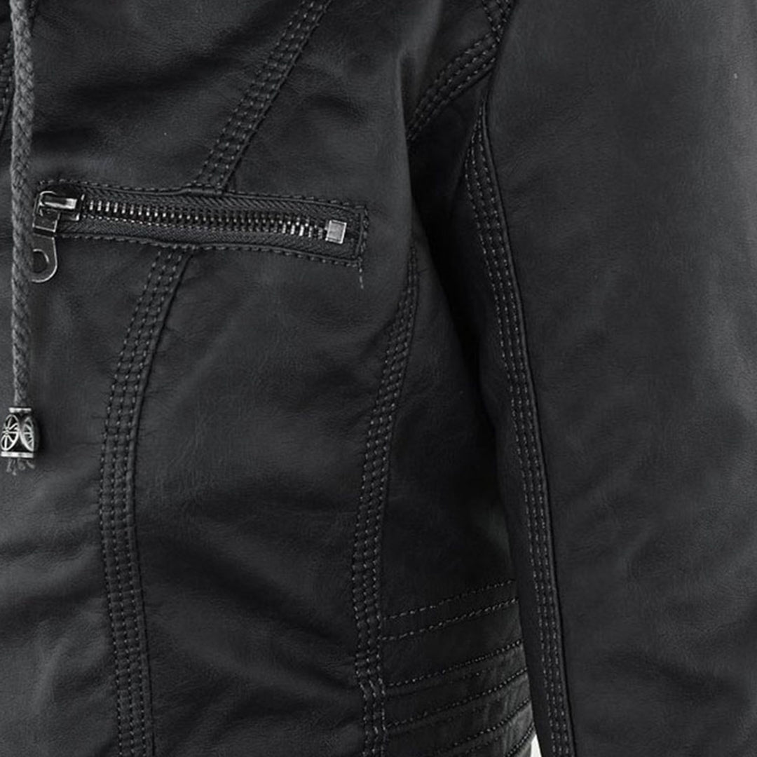 Weatherproof Women's Faux Leather Jacket with Hood
