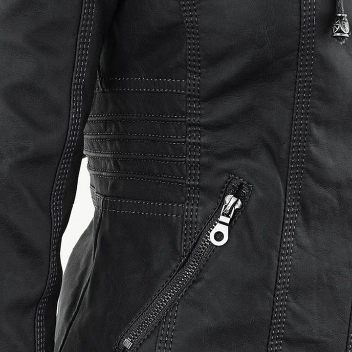 Weatherproof Women's Faux Leather Jacket with Hood