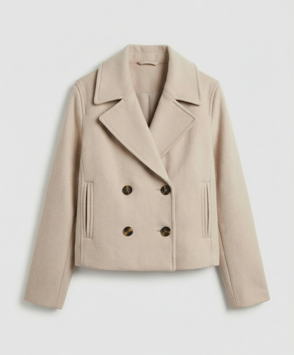 Women's Jacket with Short Cut & Double-Breasted Design