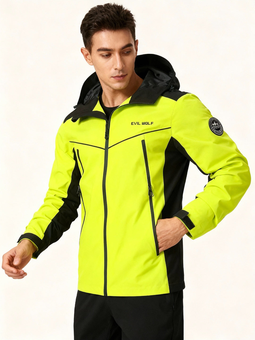 Outdoor Jacket with Reflective Design - Waterproof & Sporty