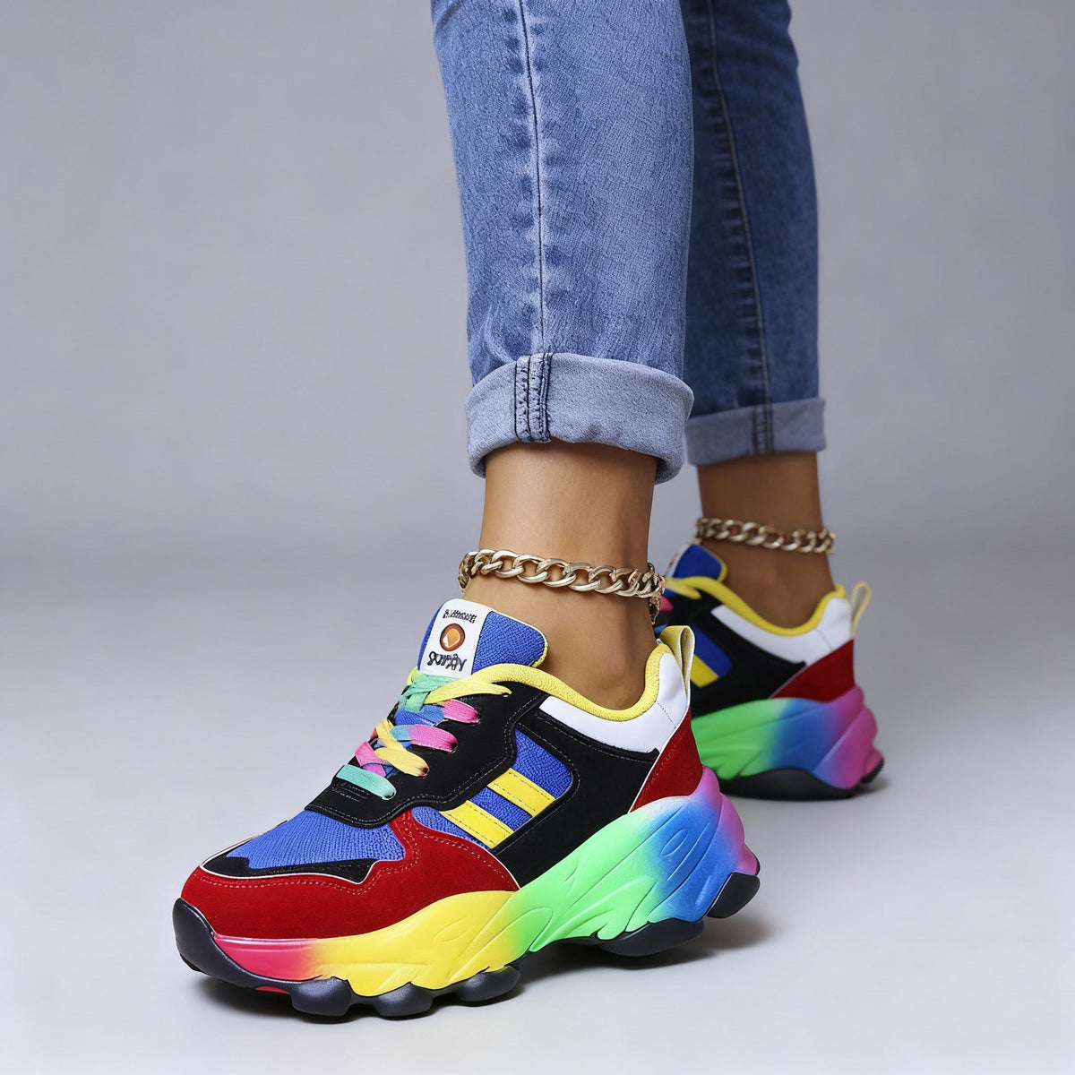 Women's Orthopedic Shoes - Rainbow, Ultralight, Shock-Absorbing, Arch Support, Wide Toe Box