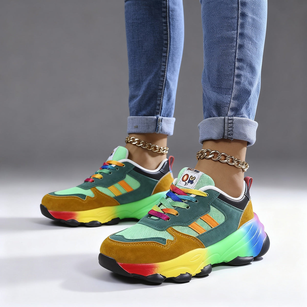 Women's Orthopedic Shoes - Rainbow, Ultralight, Shock-Absorbing, Arch Support, Wide Toe Box