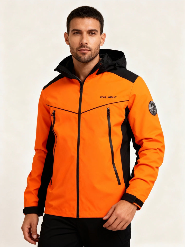 Outdoor Jacket with Reflective Design - Waterproof & Sporty