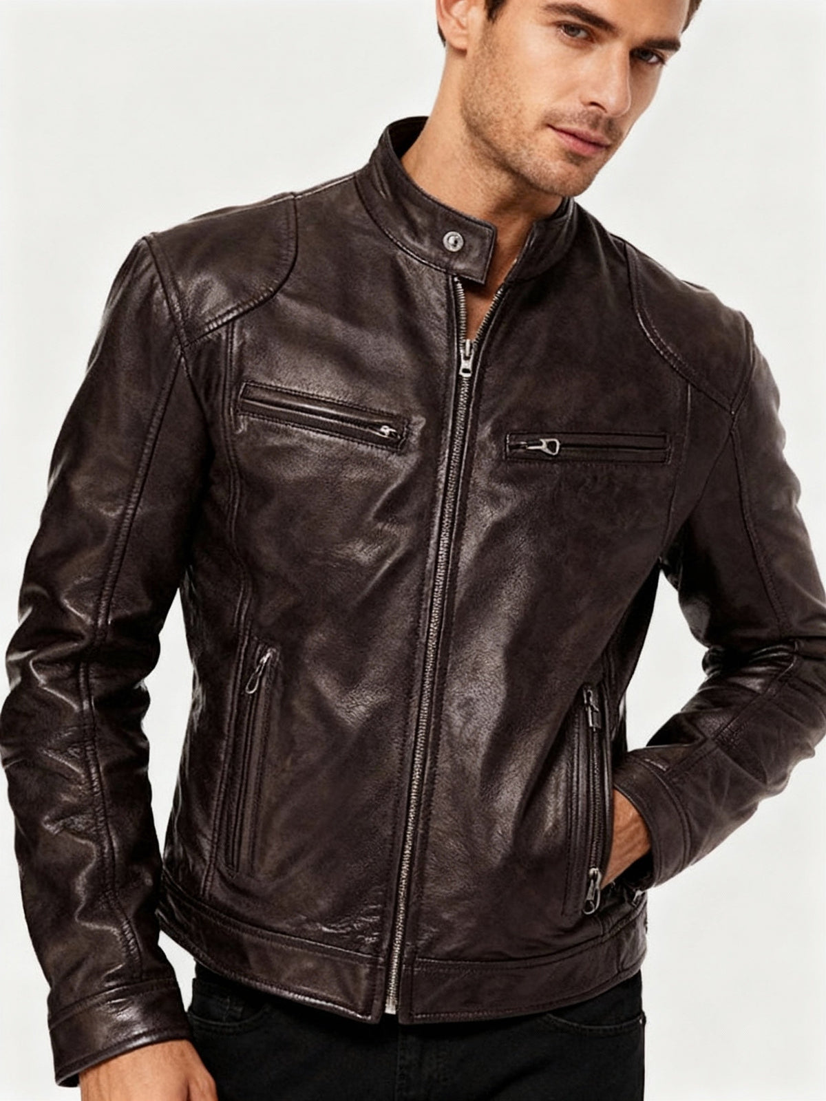 Men's Jacket with Lining, Pockets and Adjustable Cuffs - Casual and Everyday Jacket