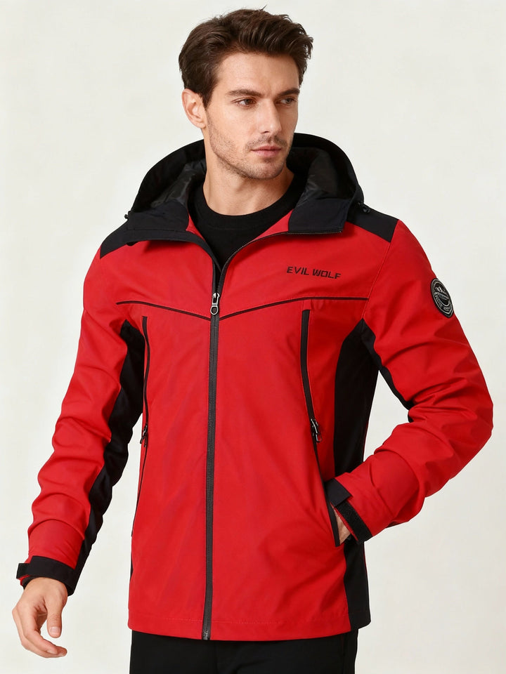 Outdoor Jacket with Reflective Design - Waterproof & Sporty