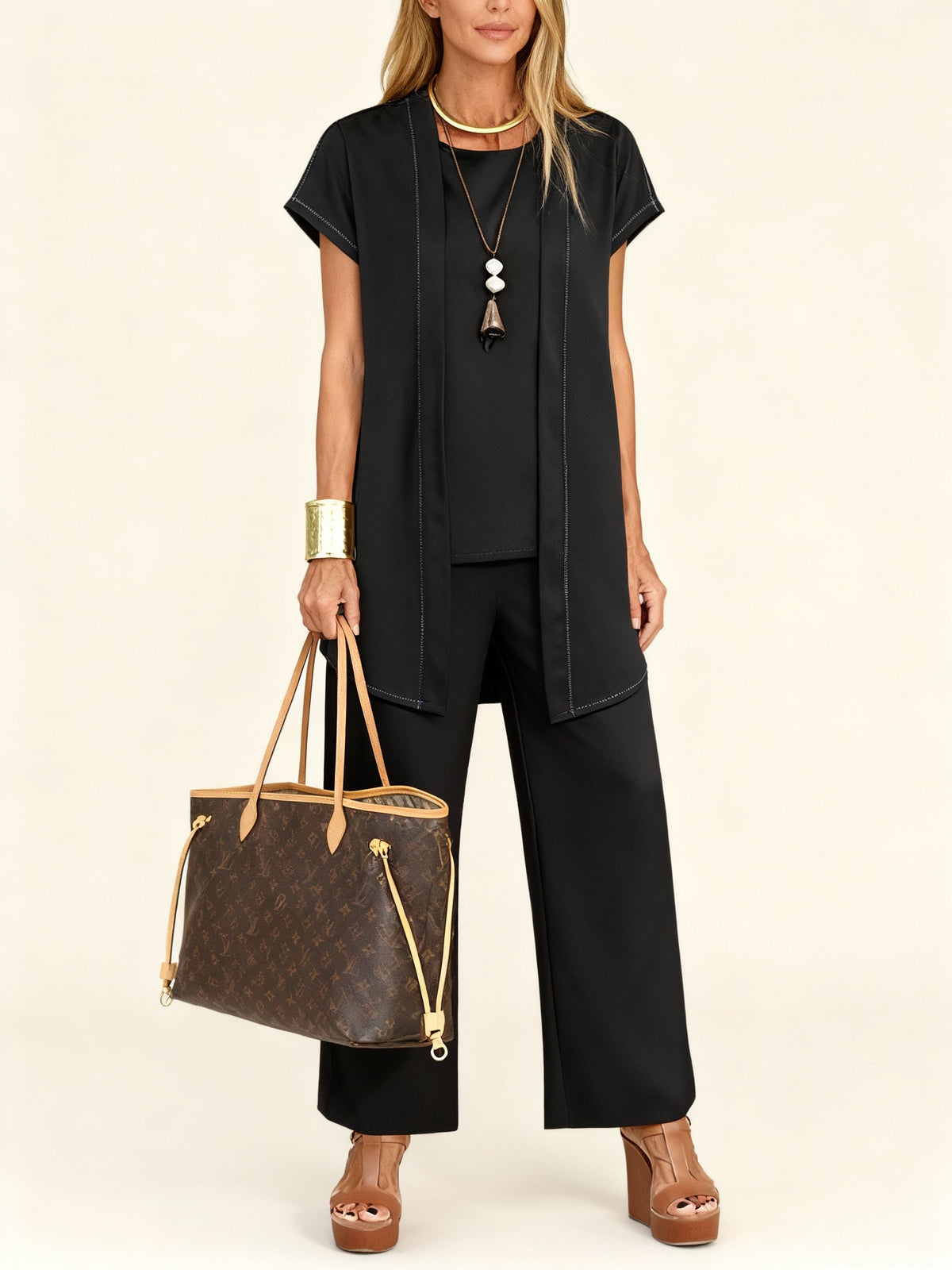 Women's Three-Piece Set - Top & Pants