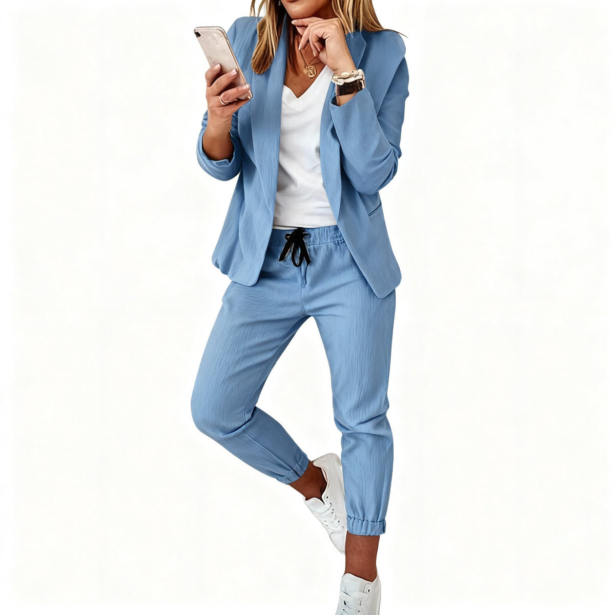 Women's Blazer Set - Blazer with Pants, Women's Jogger Suit