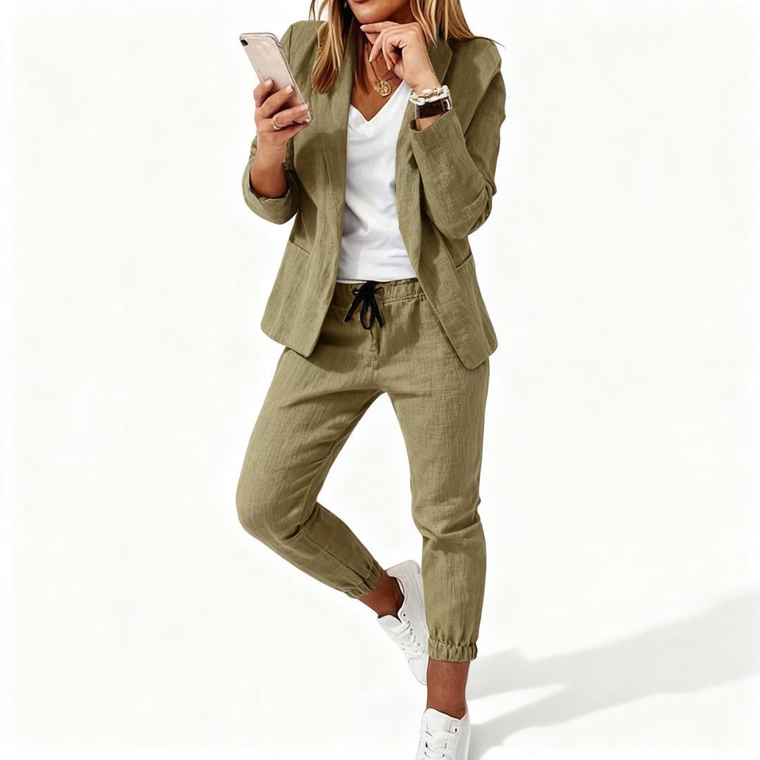Women's Blazer Set - Blazer with Pants, Women's Jogger Suit
