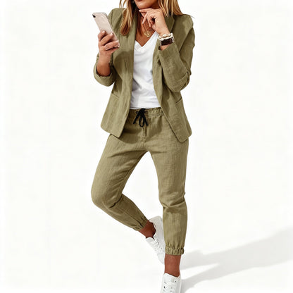 Women's Blazer Set - Blazer with Pants, Women's Jogger Suit