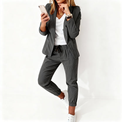 Women's Blazer Set - Blazer with Pants, Women's Jogger Suit