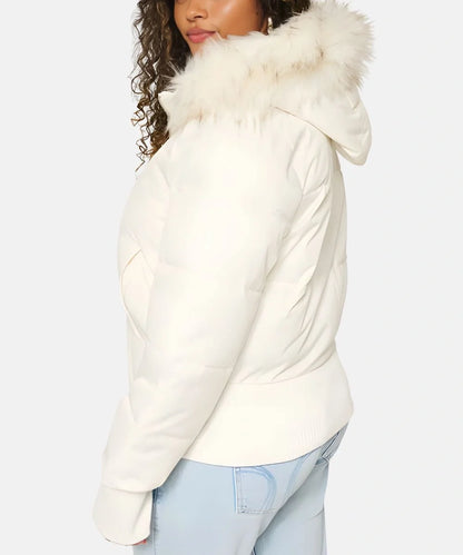 Women's Quilted Winter Jacket with Warm & Detachable Hood