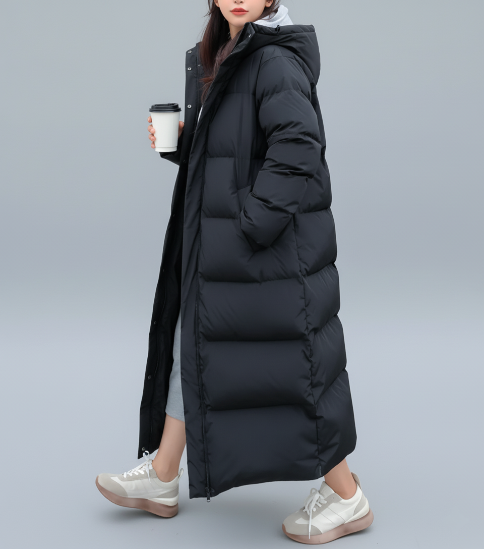Long Women's Down Coat, Plus Sizes