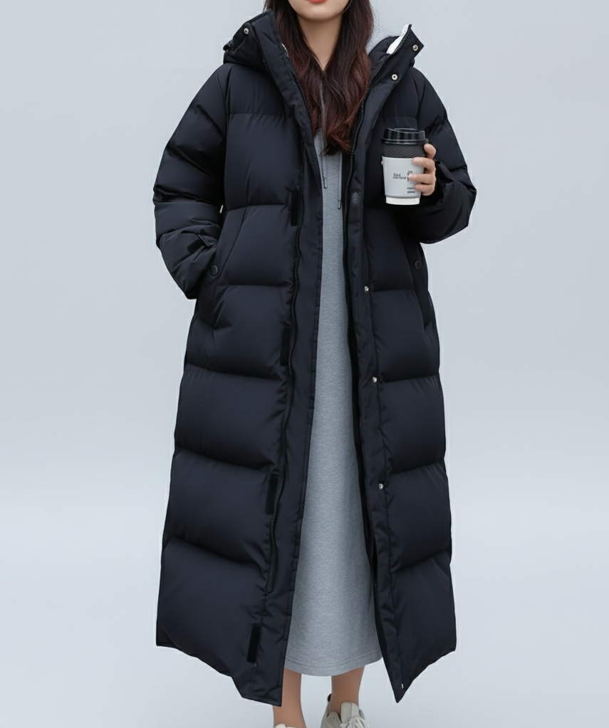 Long Women's Down Coat, Plus Sizes