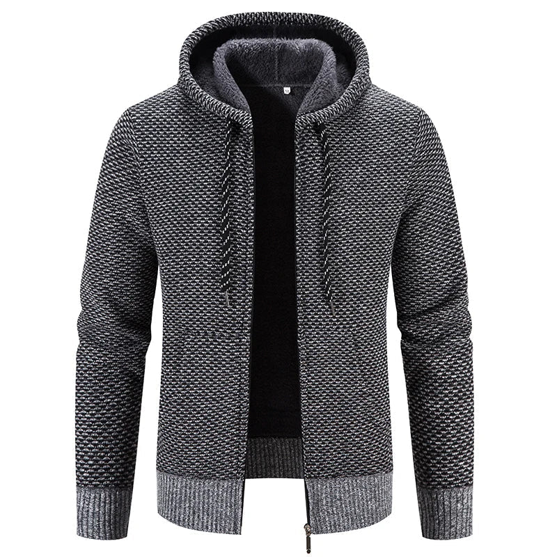 Casual Autumn Cardigan with Hood for Men