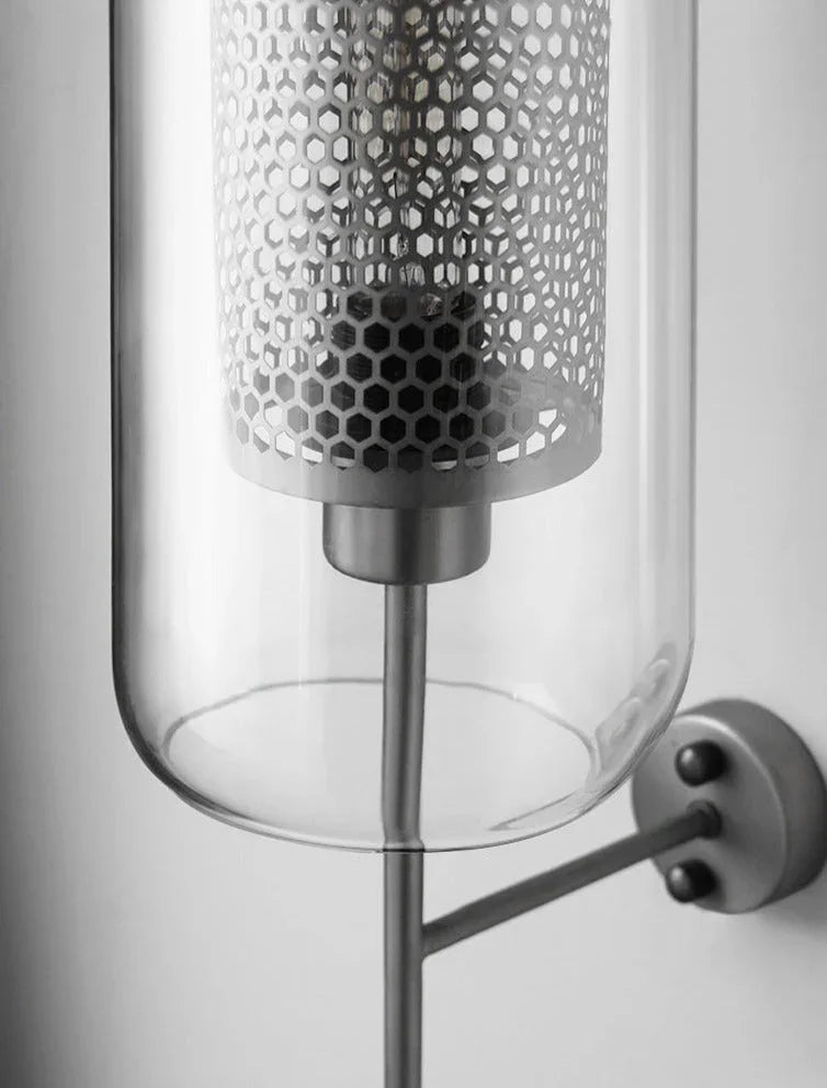 Kiki's Way | Allegro Brass Wall Light – Honeycomb & Glass Globe