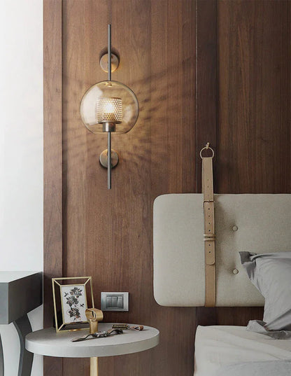 Kiki's Way | Allegro Brass Wall Light – Honeycomb & Glass Globe