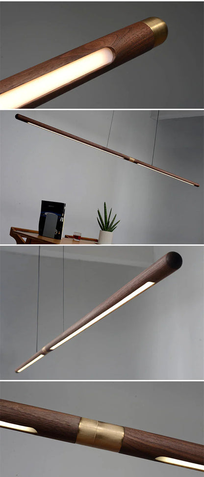 Kiki's Way | Orianna Wooden Linear Pendant Light – Ash or Walnut