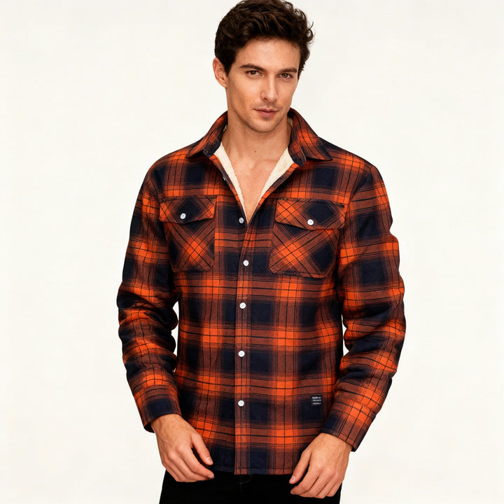 Fleece-Lined Plaid Jacket - Warm & Stylish
