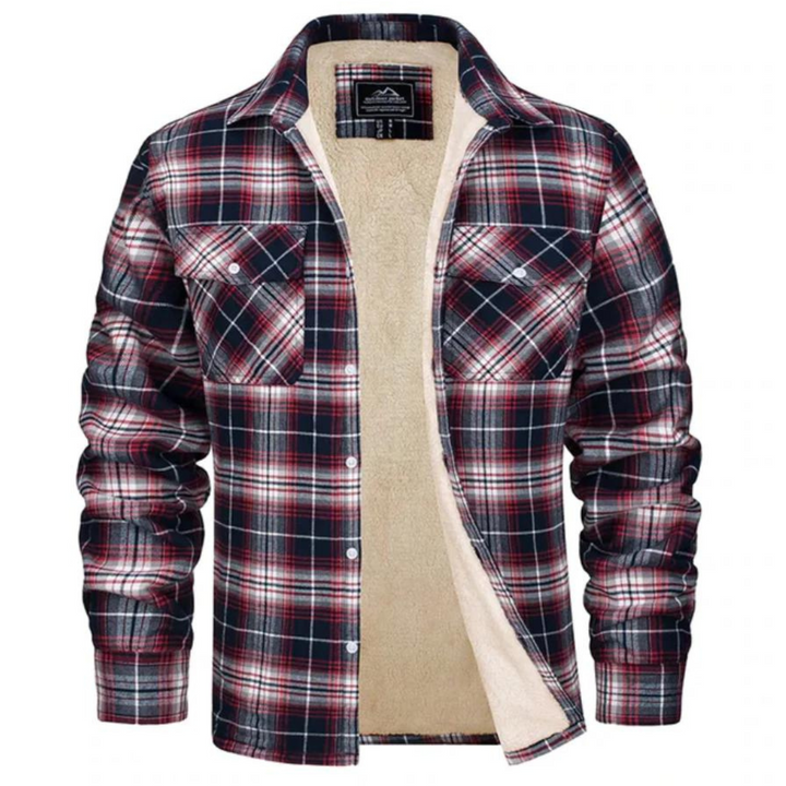 Fleece-Lined Plaid Jacket - Warm & Stylish