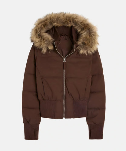 Women's Quilted Winter Jacket with Warm & Detachable Hood