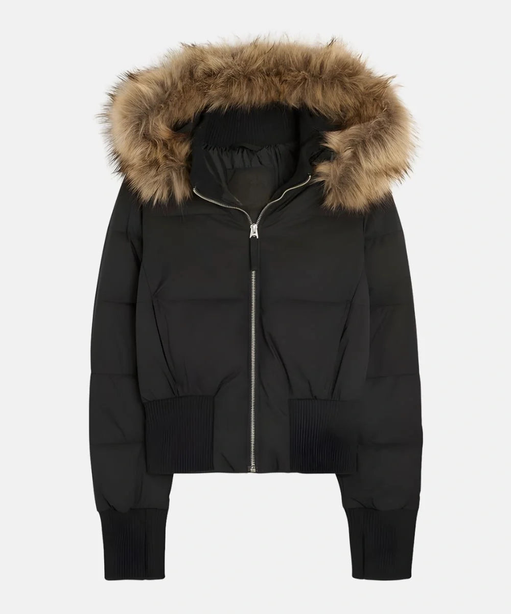 Women's Quilted Winter Jacket with Warm & Detachable Hood