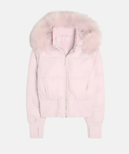 Women's Quilted Winter Jacket with Warm & Detachable Hood