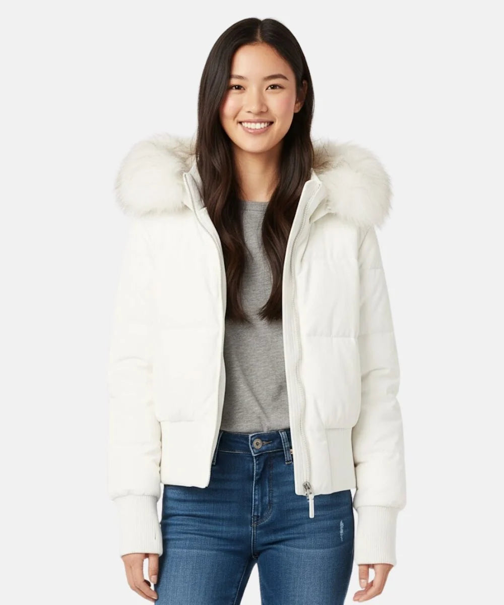 Women's Quilted Winter Jacket with Warm & Detachable Hood