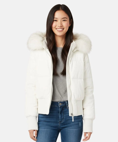 Women's Quilted Winter Jacket with Warm & Detachable Hood