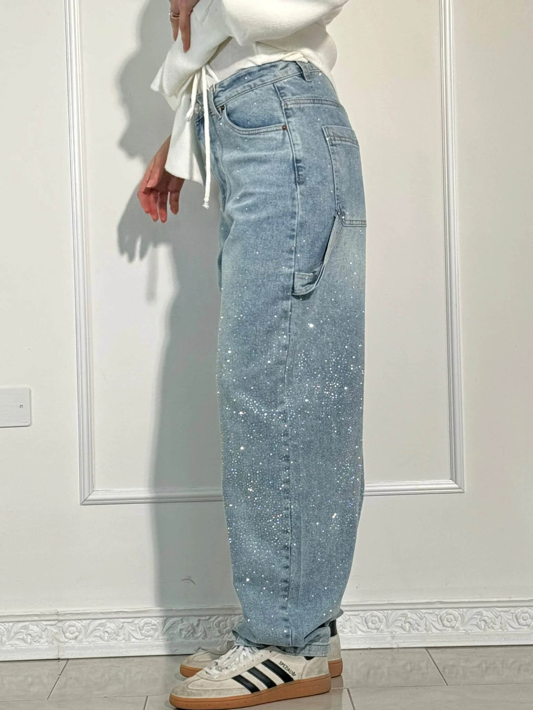 Women's Jeans with Diamond Look & Classic Cut